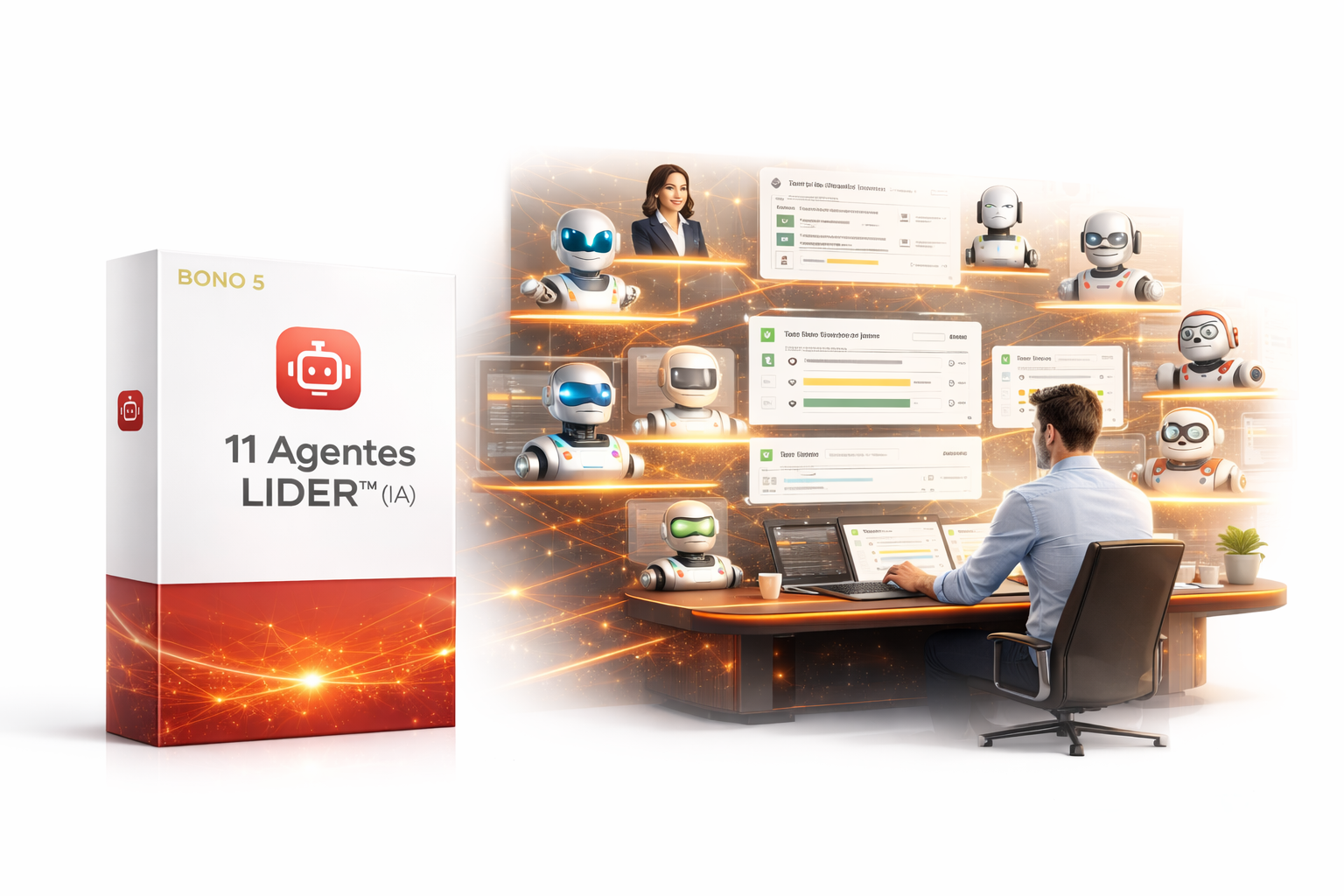 Vista promocional del bono de asistentes de inteligencia artificial para el Método L.I.D.E.R.